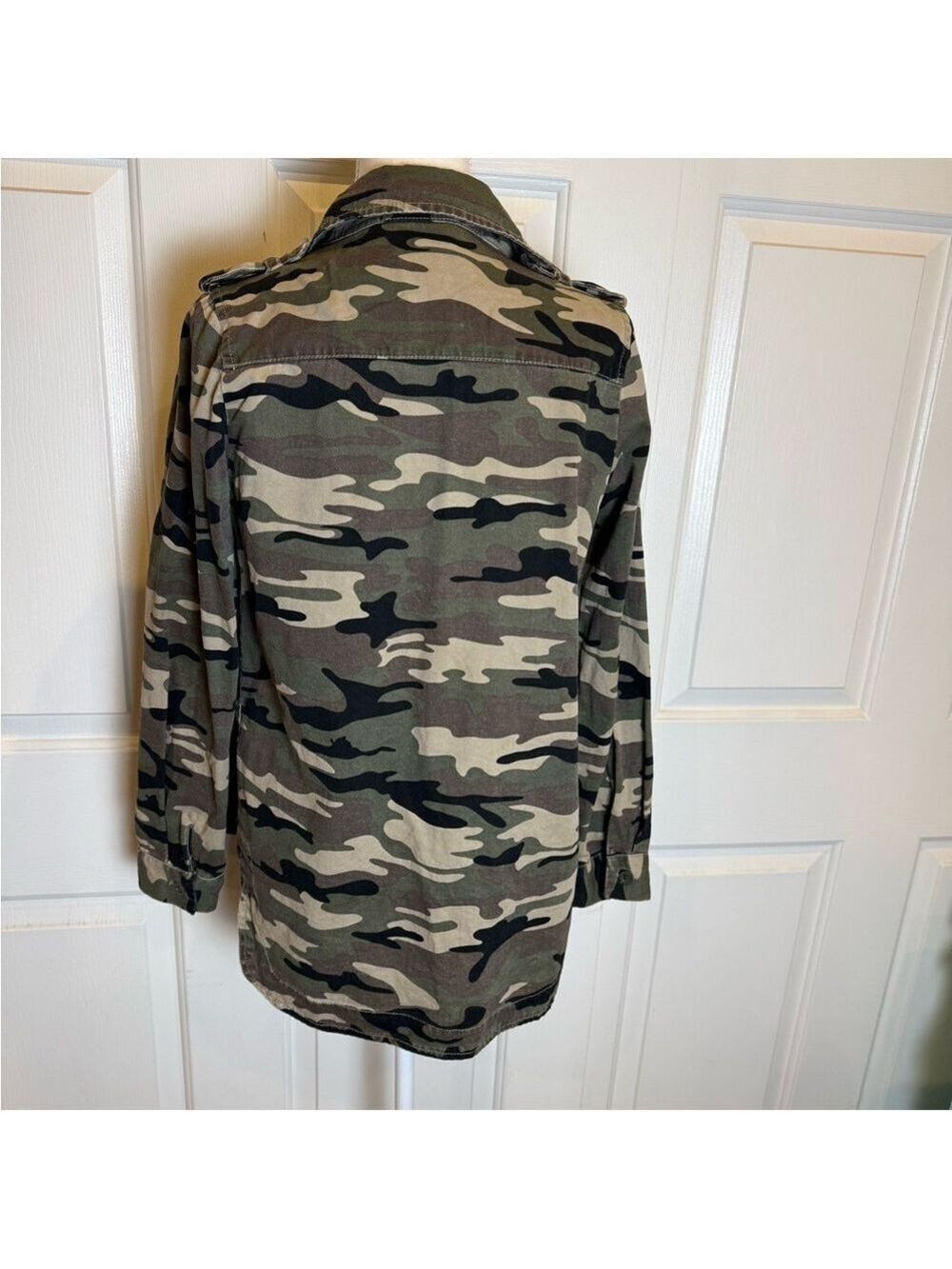 Elodie Camo Utility Jacket Military Style Cotton Button Front Small - Picture 9 of 11
